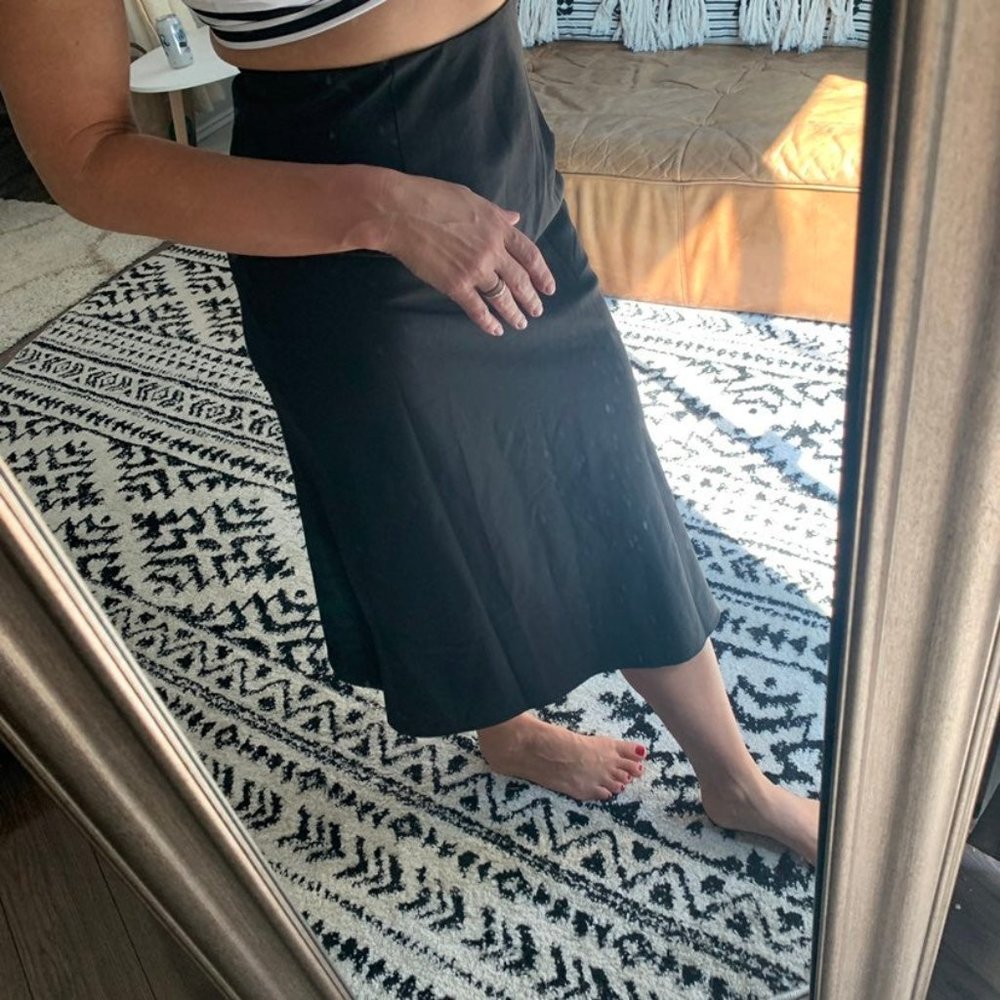 Silky blue slit midi maxi skirt - Picture 6 of 12